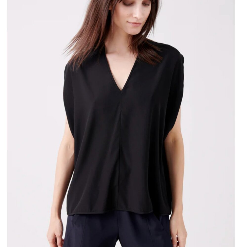 Zero + Maria Cornejo Ina Tank in Black Sz M